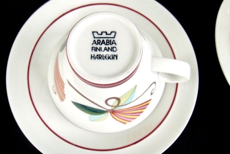 Arabia Finland, Rare 25 Pieces Porcelain Coffee Set, Very Good Condition-photo-1