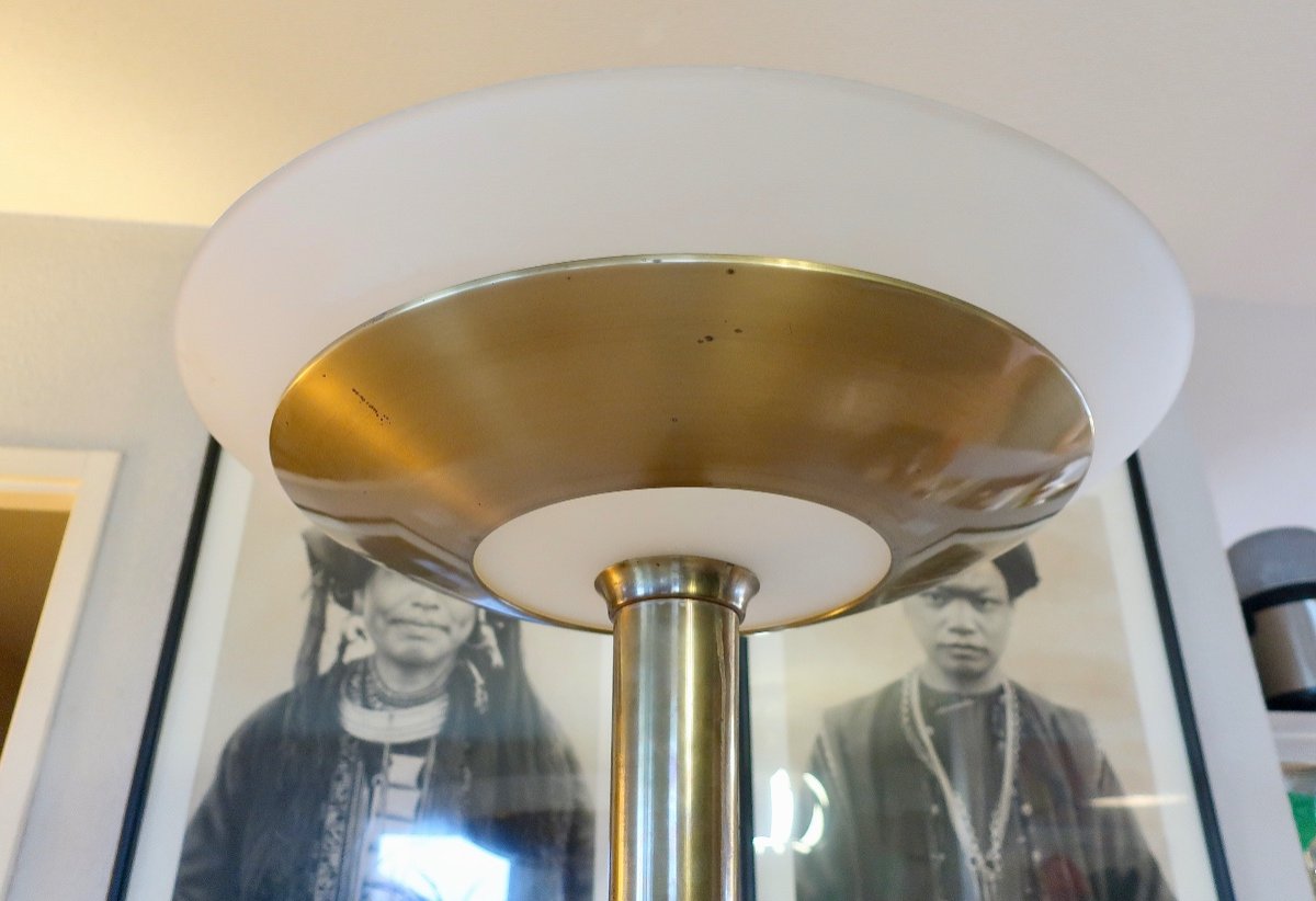 Jean Perzel, Rare Lampadaire Moderniste 41e, Edition Ancienne Art Déco.-photo-3