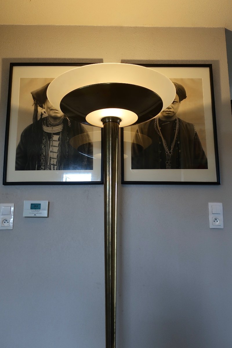 Jean Perzel, Rare Lampadaire Moderniste 41e, Edition Ancienne Art Déco.-photo-4