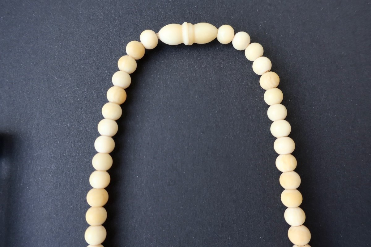 Ivory Drop Necklace, 1930s, 17.6" Long, No.2-photo-3