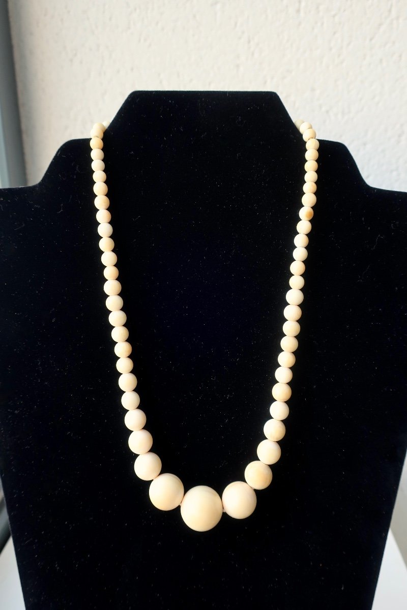 Ivory Drop Necklace, 1930s, 17.6" Long, No.2