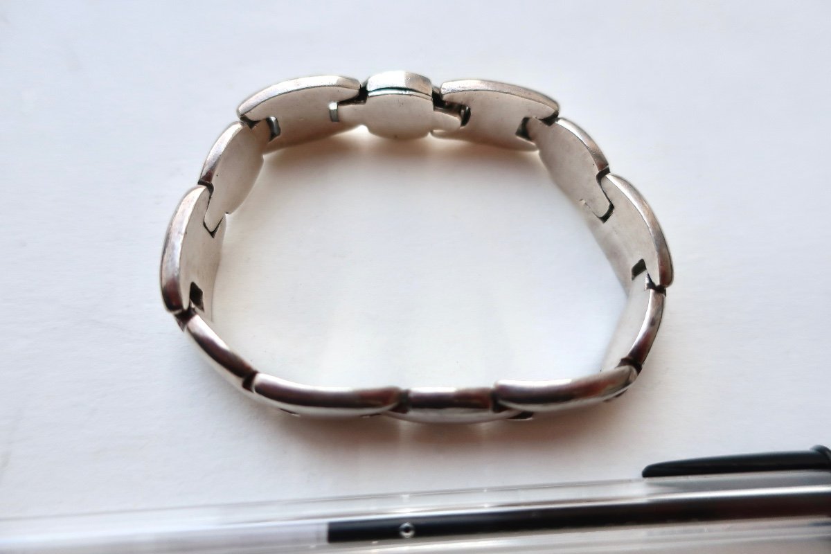 Bracelet Gourmette Vintage En Argent Sterling 925, Des Années 1960/1970, 18 cm, 60 gr.-photo-7