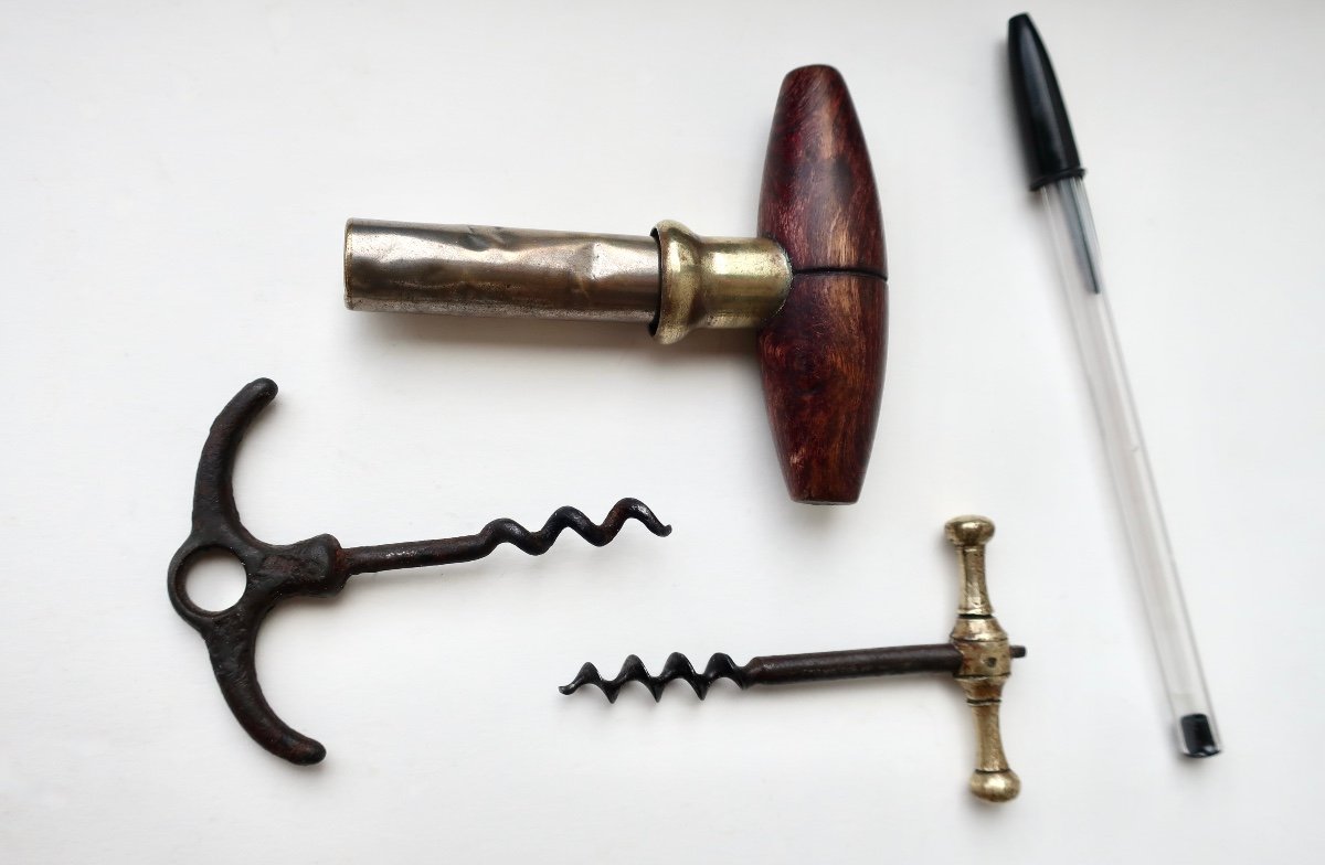 3 Old Corkscrews, 19th And Early 20th Century.-photo-4