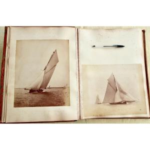 Superb Album Of 54 Original Photos Late 19th Century Including 4 Sailboats By Alfred John West