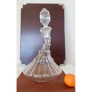 Rare Off-center Venetian Carafe, Early 19th Century, Blown Glass, Very Good Condition, 435 Grams!