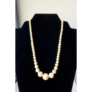 Ivory Drop Necklace, 1930s, 17.6" Long, No.2