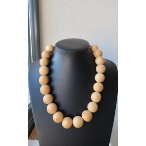 Spectacular Ivory Necklace 1920s/1930s, 50.5cm+chain, Very Large Pearls, No.6.