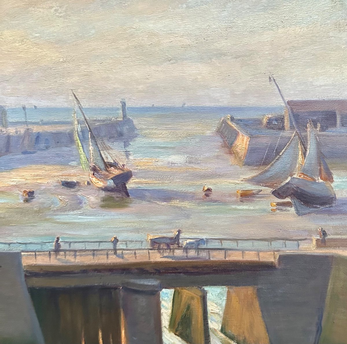 Charles Wislin - Oil On Canvas - The Port Of Tréport - Marine Normandy - Painting Painting-photo-4