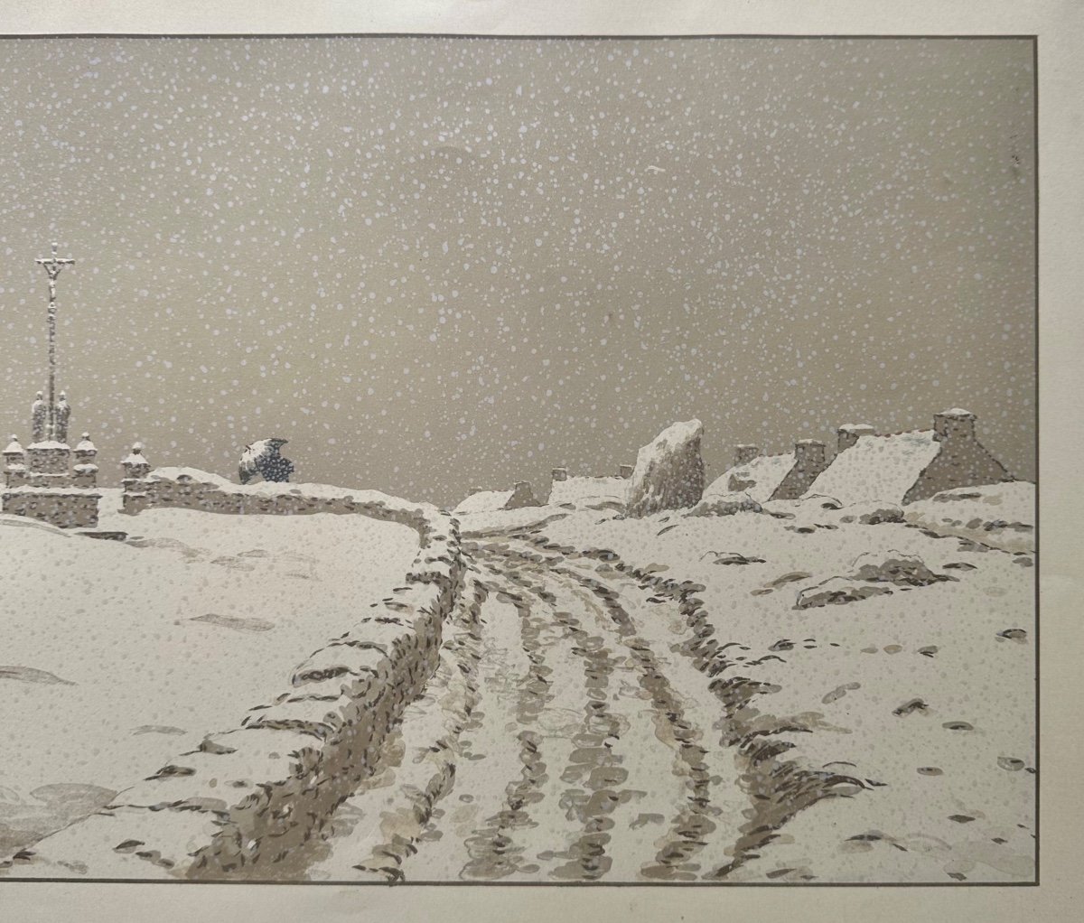 RIVIERE Henri (1864-1951) - Lithographie - La neige, La Féerie des heures, 1902 - Bretagne-photo-4