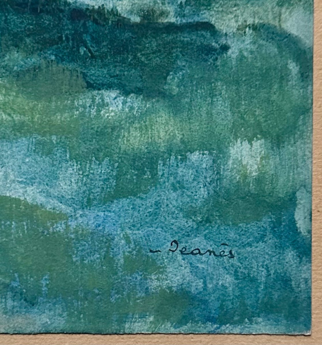 JEANÉS Sigismond (1863-1939) Paysage de Montagne - Aquarelle et Gouache 19ème-photo-3