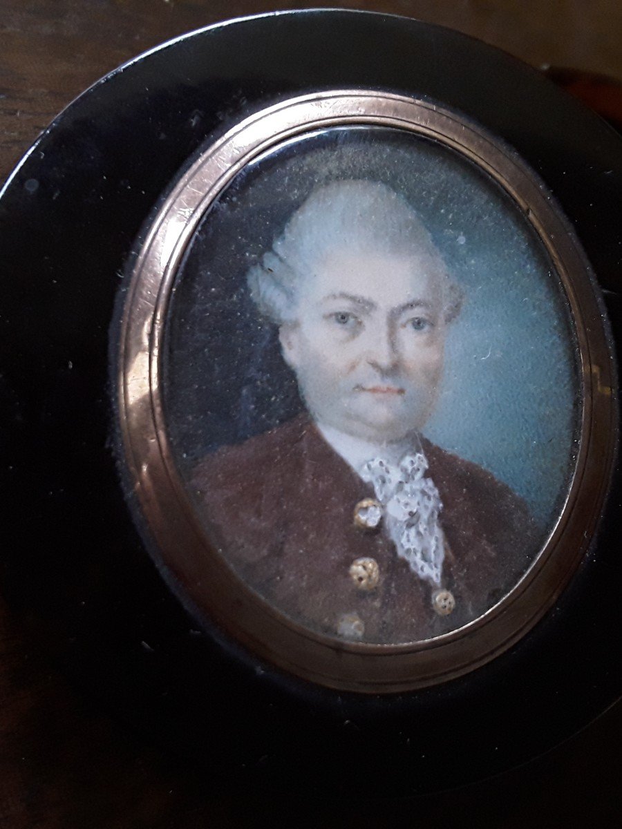 Tortoiseshell Box And Miniature Portrait 18th Century -photo-3