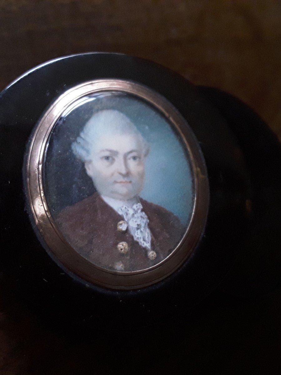 Tortoiseshell Box And Miniature Portrait 18th Century -photo-2