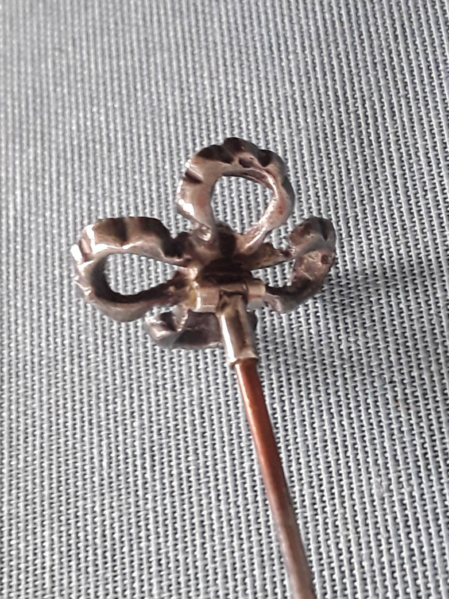 Silver Hat Pin With Swivel Head Late 19th Century -photo-3