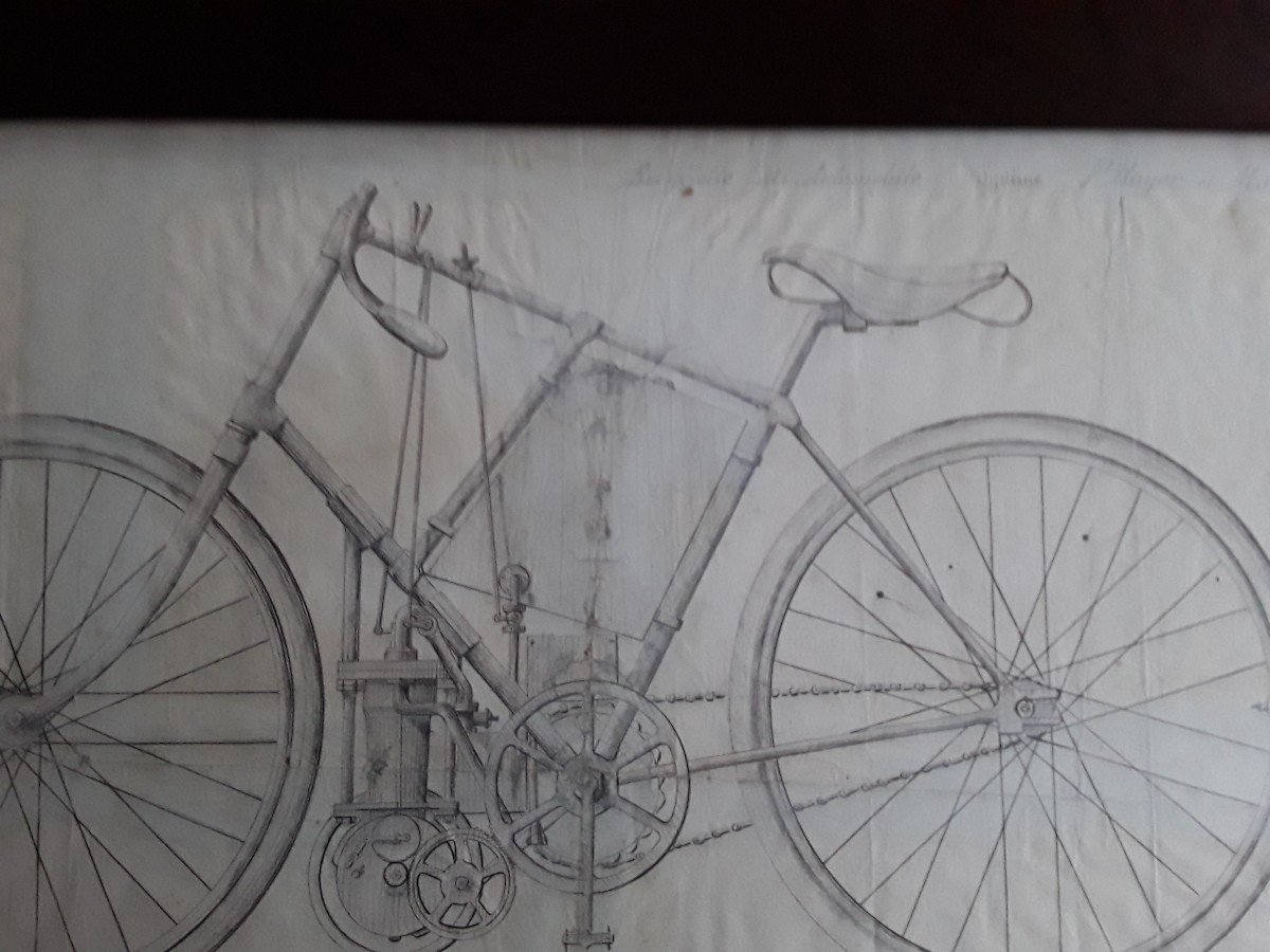 Dessin Bicyclette Mi - Automobile 1893 Systeme Royer Et Morin-photo-2