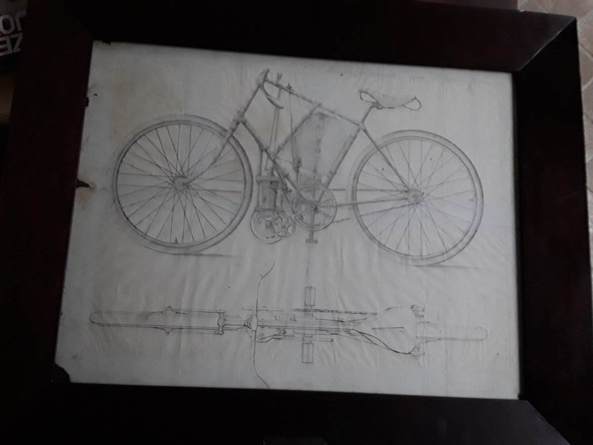 Dessin Bicyclette Mi - Automobile 1893 Systeme Royer Et Morin-photo-3