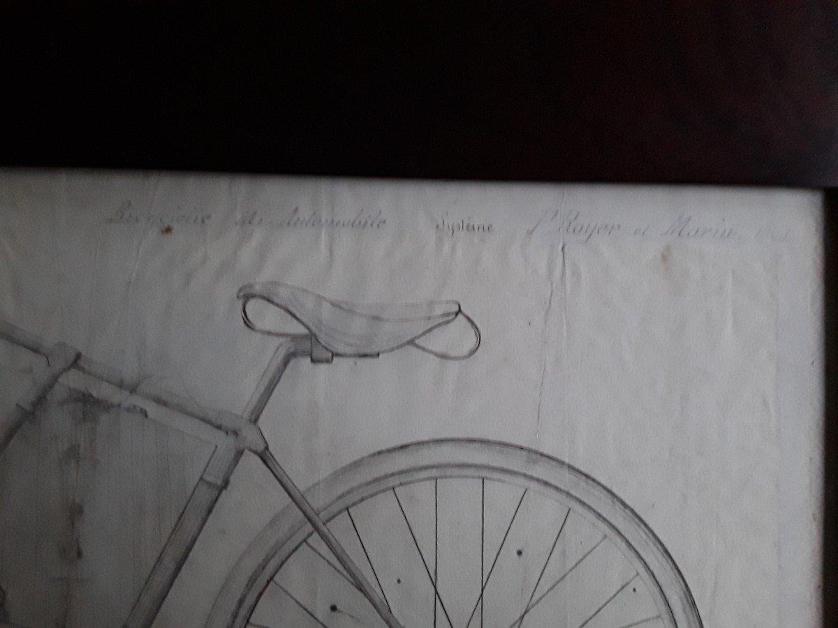 Dessin Bicyclette Mi - Automobile 1893 Systeme Royer Et Morin-photo-4