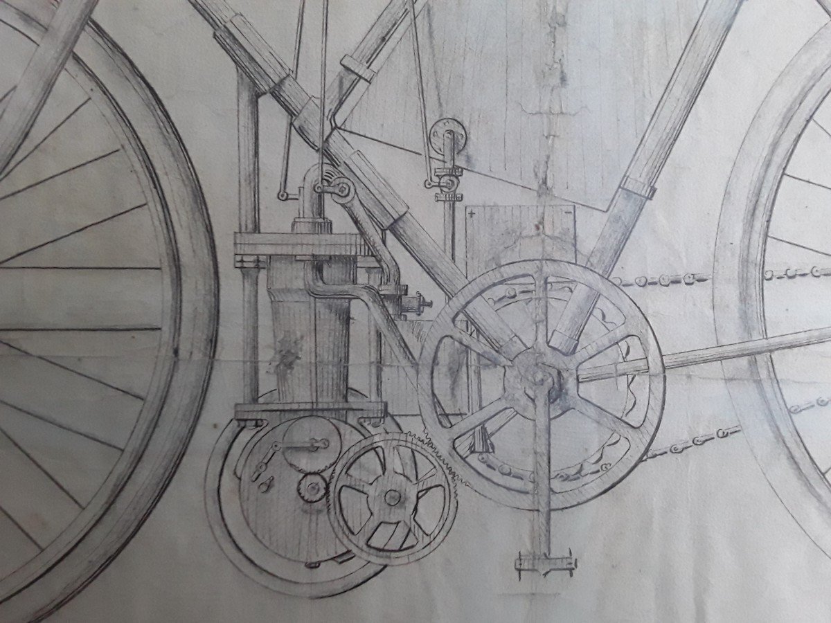 Dessin Bicyclette Mi - Automobile 1893 Systeme Royer Et Morin-photo-5