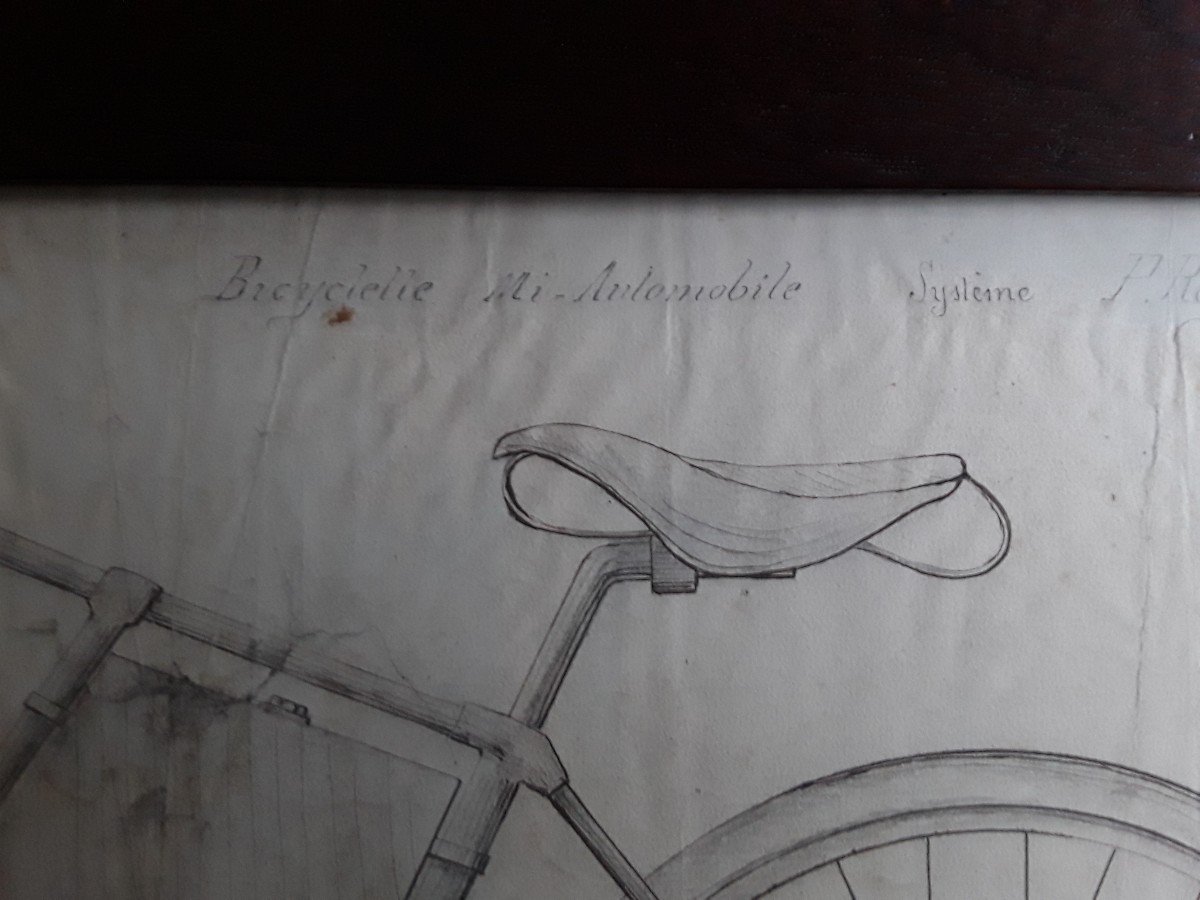 Dessin Bicyclette Mi - Automobile 1893 Systeme Royer Et Morin-photo-6