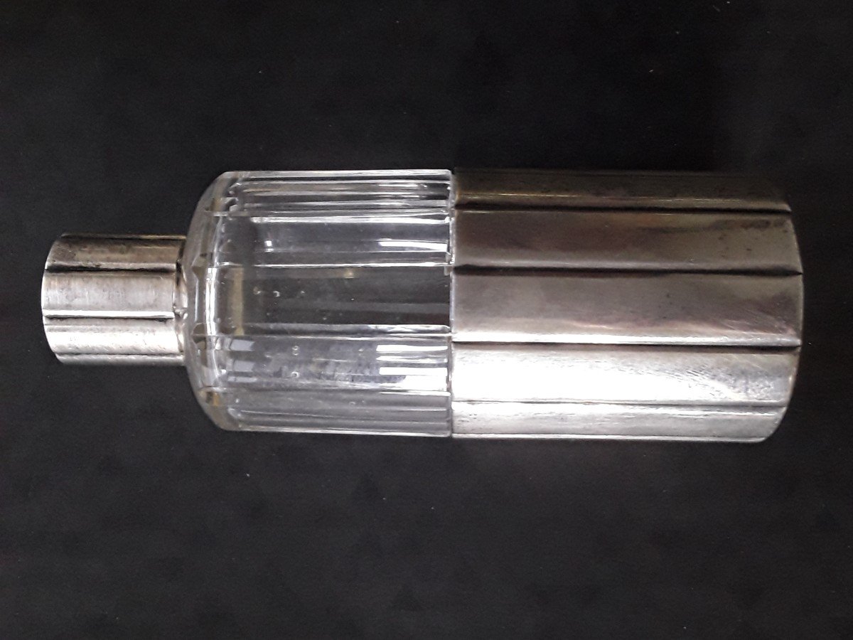 Puiforcat Crystal And Sterling Silver Art Deco Bottle -photo-3