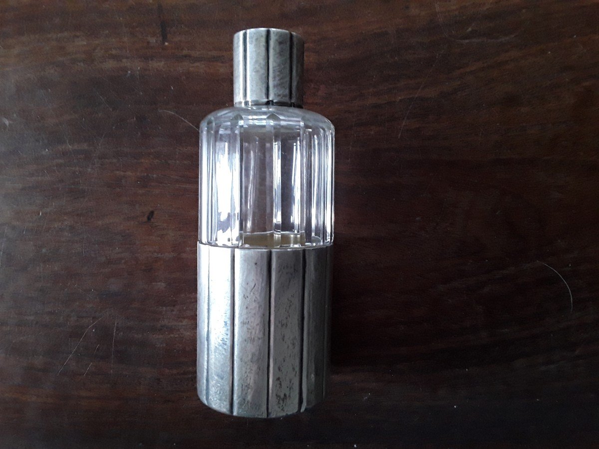 Puiforcat Crystal And Sterling Silver Art Deco Bottle 