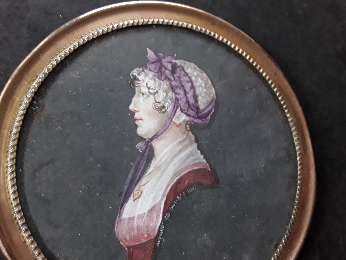 Portrait Miniature Par Augustin Fils . 1803-photo-2