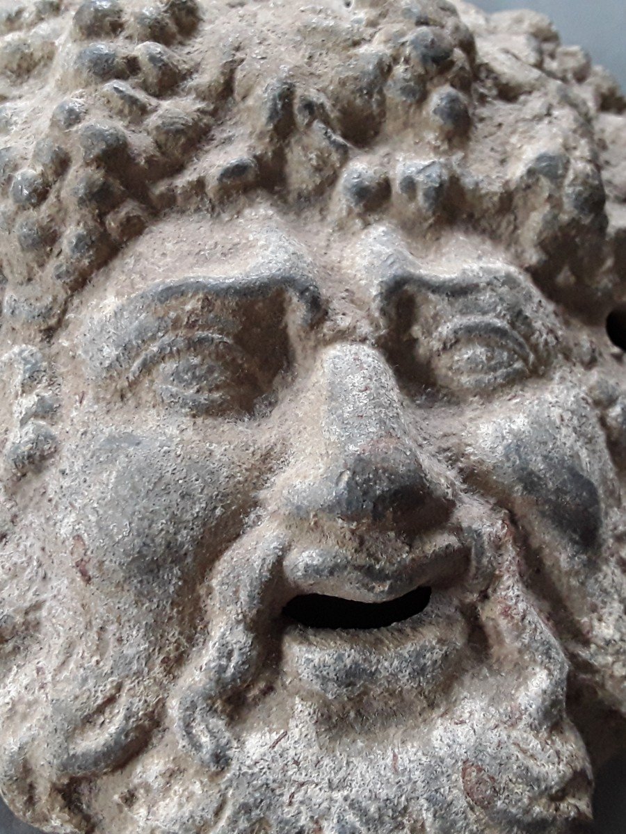 Bacchus Mask In Lead From The Ancient Roman Period-photo-1