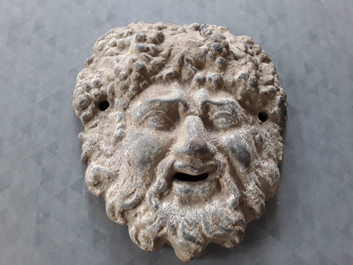 Bacchus Mask In Lead From The Ancient Roman Period