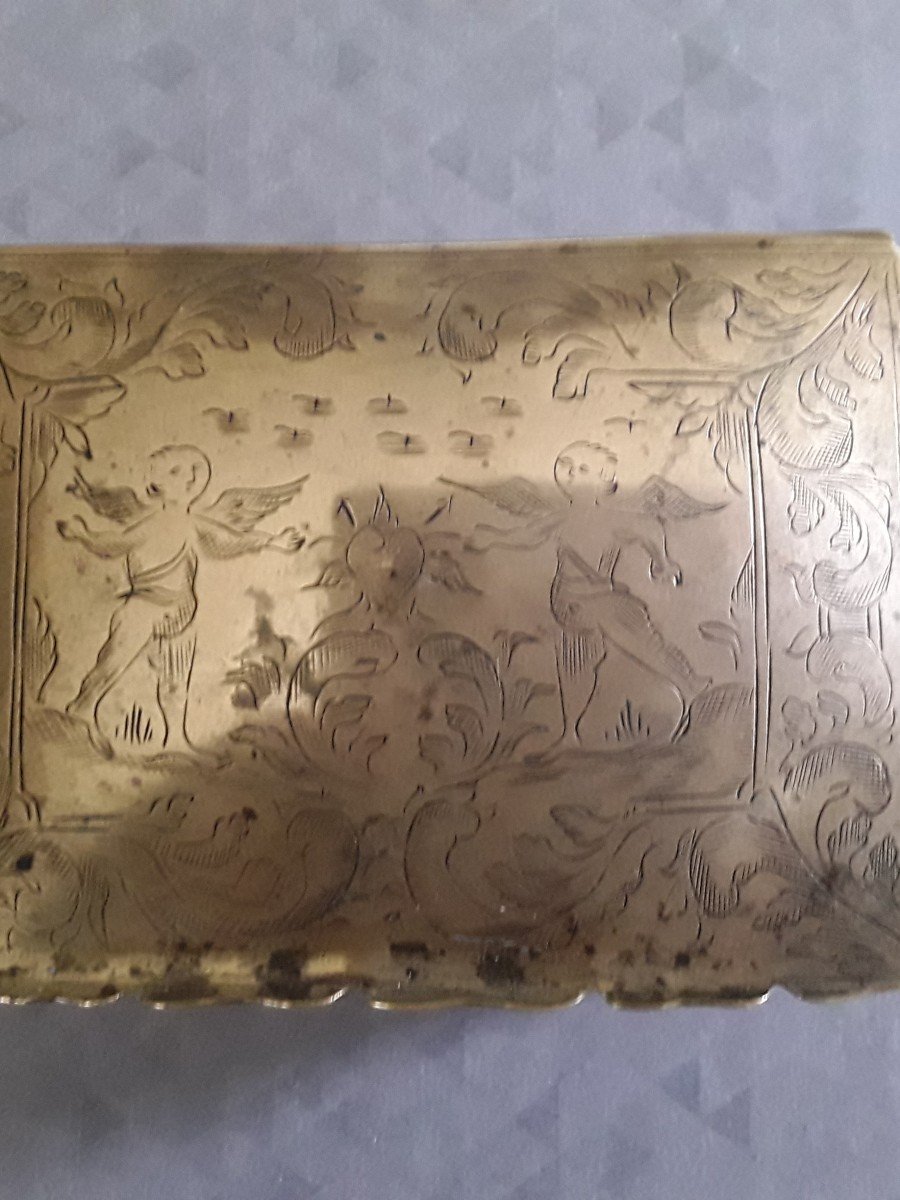 18th Century Brass Table Box Or Snuffbox -photo-2