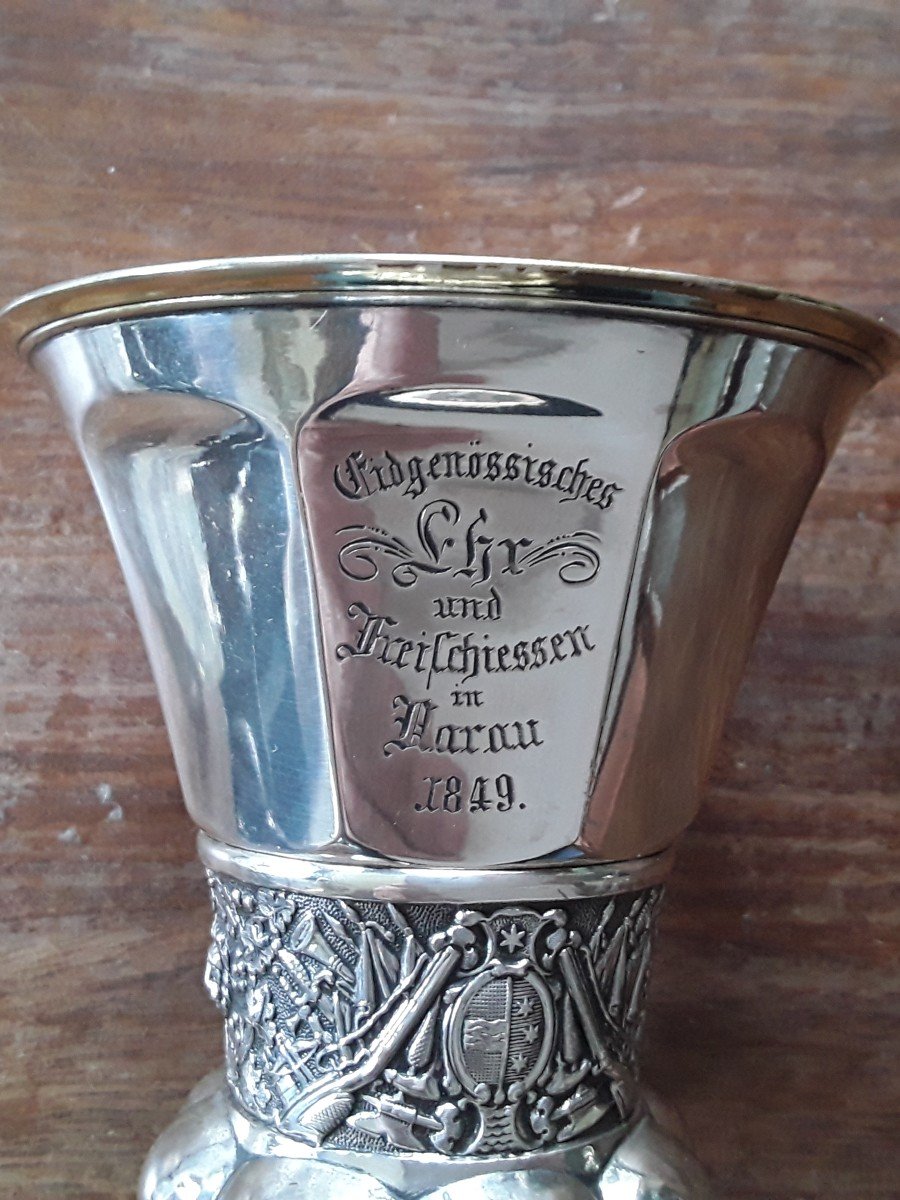 German Silver Shooting Competition Cup 19th Century -photo-2