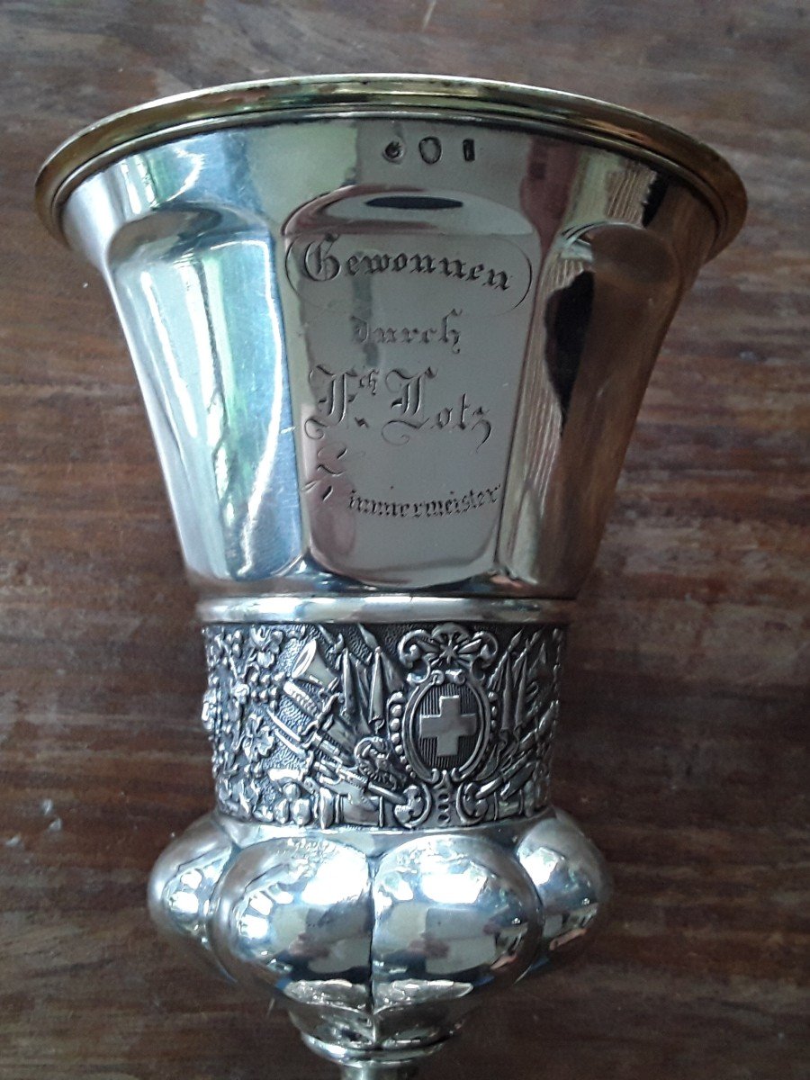 German Silver Shooting Competition Cup 19th Century -photo-3