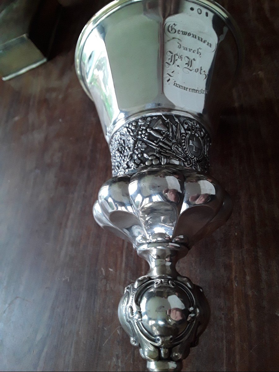 German Silver Shooting Competition Cup 19th Century -photo-4