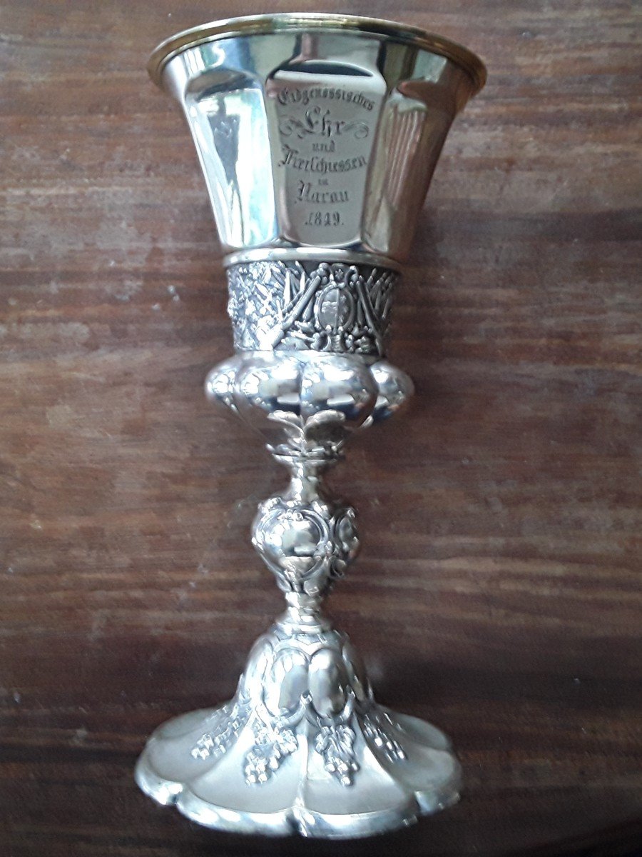 German Silver Shooting Competition Cup 19th Century 