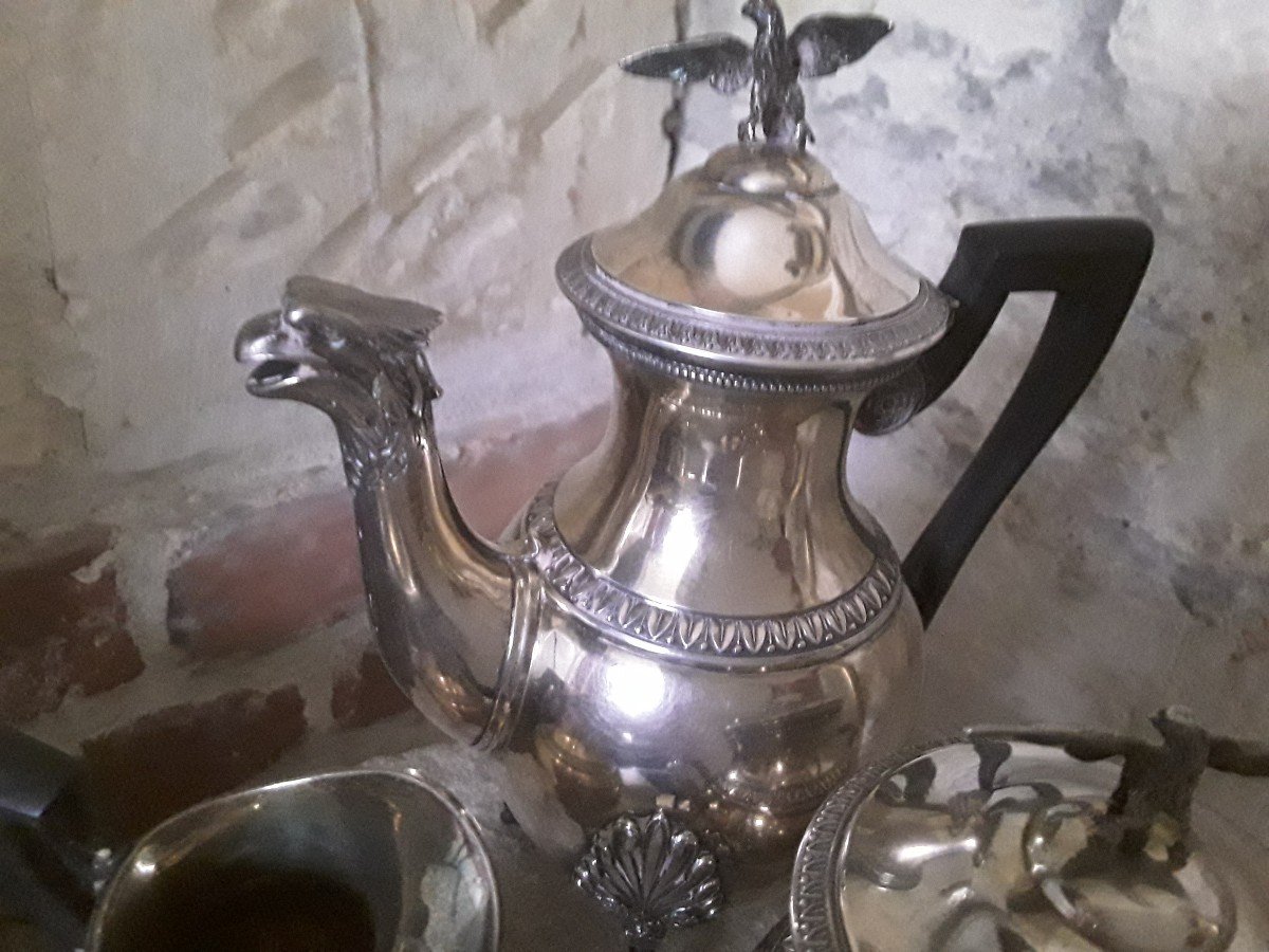 19th Century Empire Style Solid Silver Coffee Service -photo-2