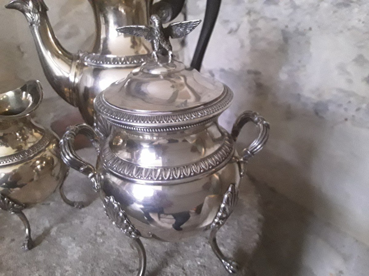 19th Century Empire Style Solid Silver Coffee Service -photo-3