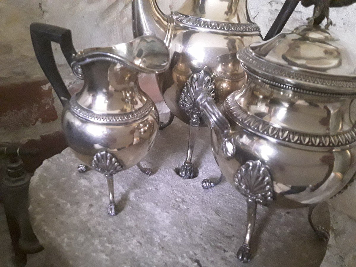 19th Century Empire Style Solid Silver Coffee Service -photo-4