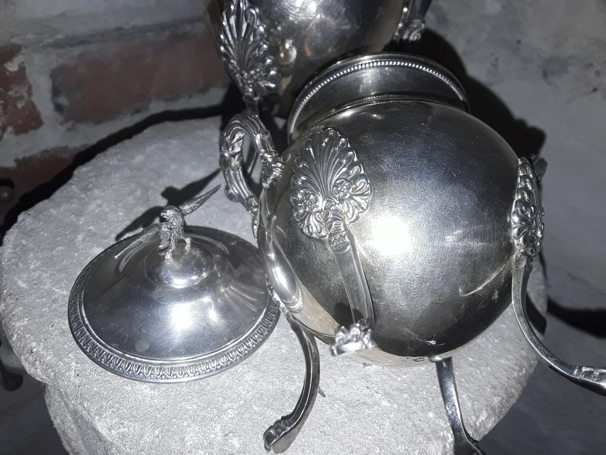 19th Century Empire Style Solid Silver Coffee Service -photo-1