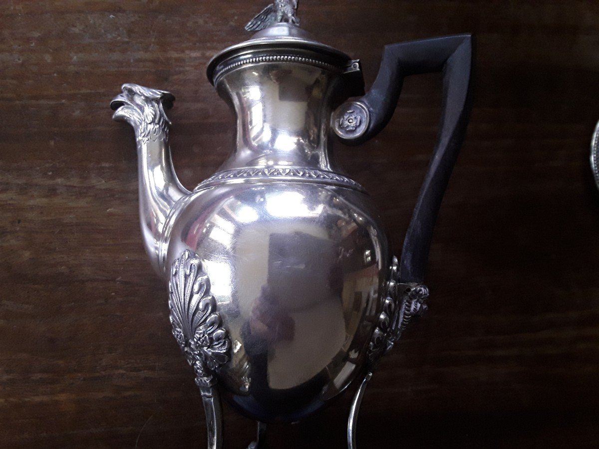 19th Century Empire Style Solid Silver Coffee Service -photo-3