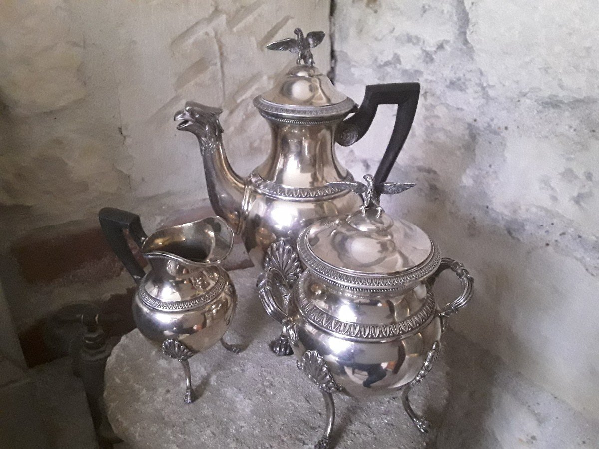 19th Century Empire Style Solid Silver Coffee Service 