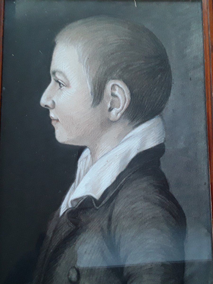 Drawing Early 19th Century Profile Of A Child. -photo-2