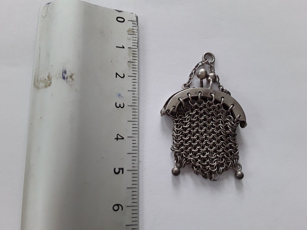 Doll Accessory, Tiny Sterling Silver Purse -photo-3