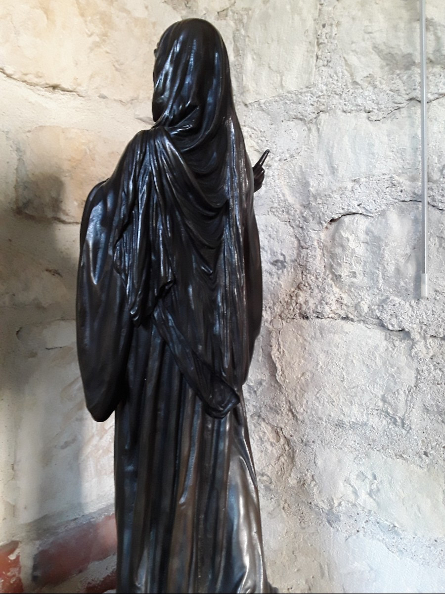 Bronze Sculpture By Jules Cambos. Beatrice Of Dante. -photo-2