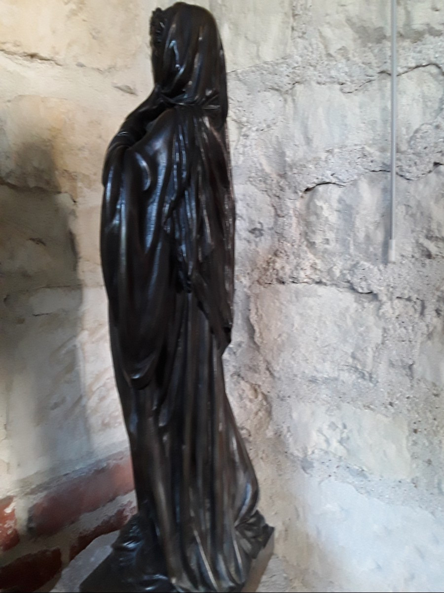 Bronze Sculpture By Jules Cambos. Beatrice Of Dante. -photo-3