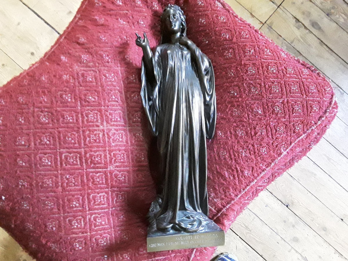 Bronze Sculpture By Jules Cambos. Beatrice Of Dante. 