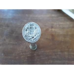 Hide Seal Forming Wax Case In Sterling Silver 18th Century