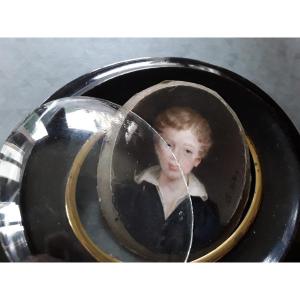 Miniature Portrait On Ivory Signed E. Mattey 19th Century 