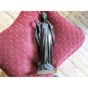 Sculpture En Bronze De Jules Cambos . Beatrice De Dante . 