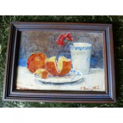 Oil Painting On Tile Plaster For Pere Ysern Y Alie