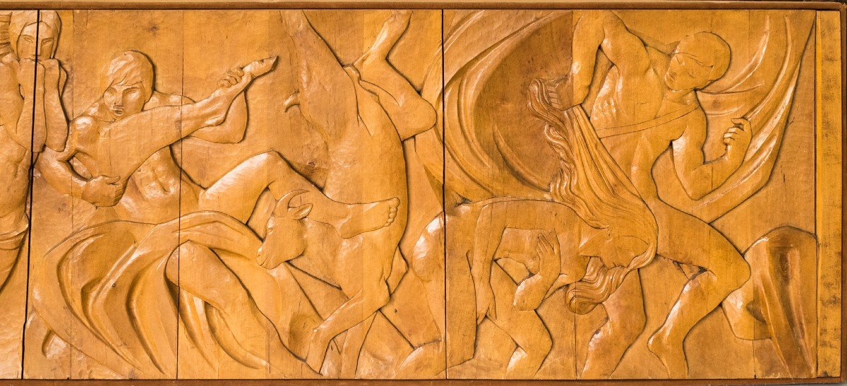 Josep Mundet And Joan Palet - Monumental Carved Panel-photo-3