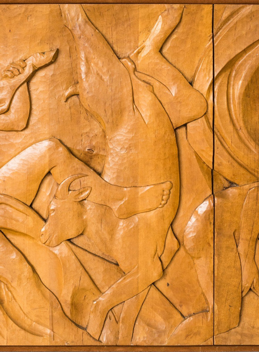 Josep Mundet And Joan Palet - Monumental Carved Panel-photo-3