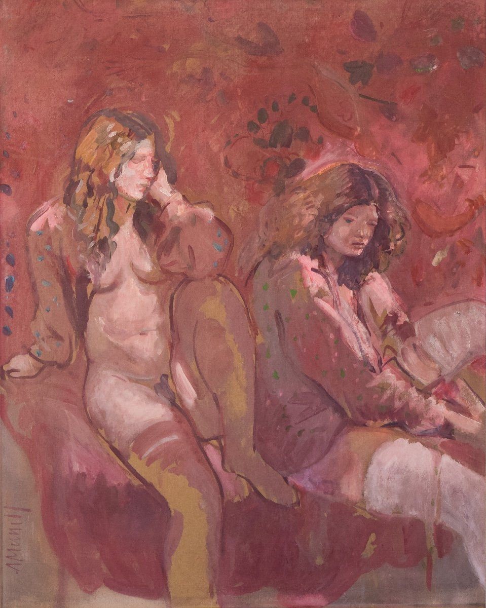 Antoni Munill - 'mujeres' - Two Evocative Female Figures